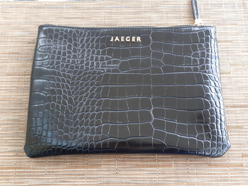 Jaeger black leather bag croc Vinted