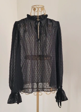 Blouse noire transparente manches longues Primark taille XS, marca: Primark, estado: Muy bueno, tamaño: XS / 34 / 6, 5,00 €, 5,95 € Protección al comprador Pro incluida