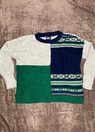 Pull Gris vert et bleu Rétro, marke: Vintage Dressing, zustand: Gut, größe: L, 9,99 €, 11,19 € beinhaltet Vinted-Käuferschutz Pro