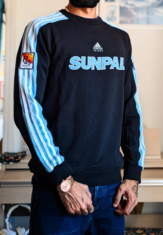 Sweat Adidas x Palace Sunpal noir et bleu taille M Vinted