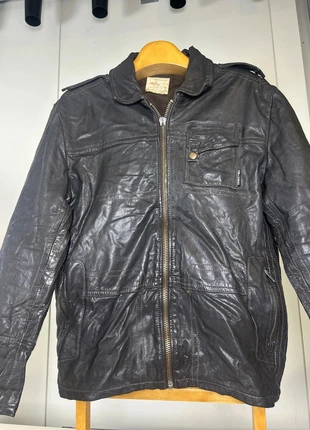 Chaqueta negra Vintage de Cuero Real | Estilo Retro Oversize 80s Talla, brand: Real Leather, condizioni: Ottime, taglia: L, €35.00, €37.45 include la Protezione acquisti