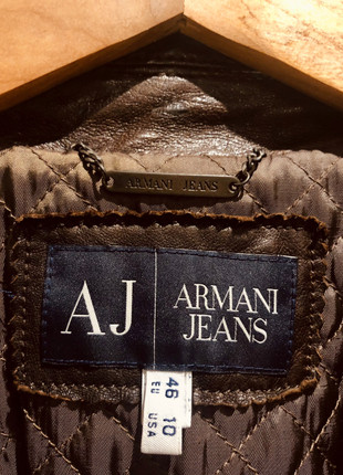 Chiodo di pelle marrone Armani Jeans Vinted