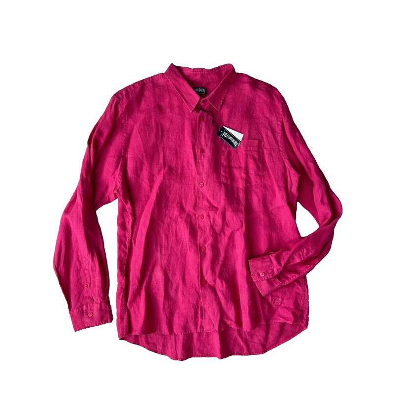 Vilebrequin Caroubis Linen Button Shirt Shocking Pink ( XXL ) 1