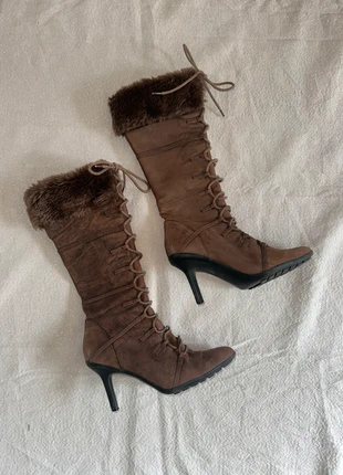 Chocolate Lace-Up Boots, staat: Goed, maat: 37, € 49,00, € 52,15 inclusief Kopersbescherming