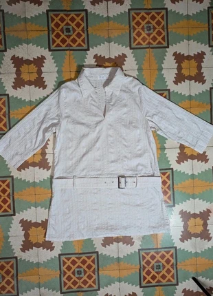 Chemise robe avec ceinture blanche Gémo, brand: Gémo, condition: Good, size: L / 40 / 12, €3.00, €3.85 includes Buyer Protection