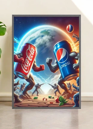 A4 Framed Art Pepsi V Coca Cola Boxing Framed Art, brand: Art, condition: New without tags, £6.99, £8.04 includes Buyer Protection