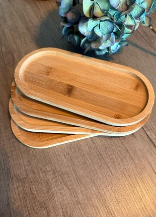 Ovaal bamboe serveerplankjes klein 4 stuks, marque: NO LABEL, état: Neuf sans étiquette, 4,95 €, 5,90 € Protection acheteurs incluse