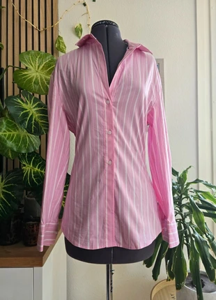Chemise rose à rayures blanches Cintrée - Zara - taille S - 36, brand: Zara, condition: Very good, size: S / 36 / 8, €12.00, €13.30 includes Buyer Protection