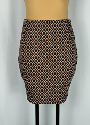 Jupe crayon imprimé losanges noir blanc marron Amisu Taille 36 - J43, marque: Amisu, état: Très bon état, taille: S / 36 / 8, 4,00 €, 4,90 € Protection acheteurs (Pro) incluse