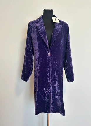 Soprabito stile vintage effetto velluto viola M Le streghe, marca: LE STREGHE, estado: Novo com etiquetas, tamanho: M / 38 / 10, €80.00, €84.70 inclui Proteção do Comprador