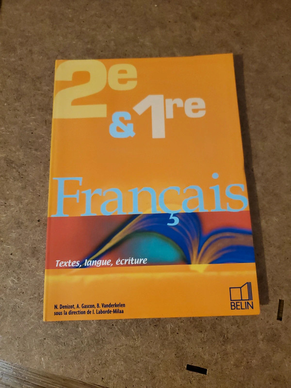 Ancien manuel de français, 2nd et 1ere (anciens programmes) 1