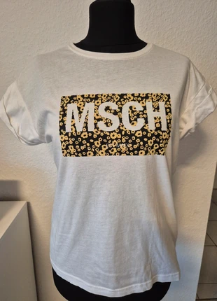 MSCH Copenhagen – Weißes T-Shirt mit Blumenprint, marque: MSCH Copenhagen, état: Très bon état, taille: S / 36 / 8, 3,50 €, 4,38 € Protection acheteurs incluse