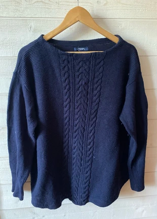 pull col rond large marine Chaps XL femme, merk: CHAPS, staat: Heel goed, maat: XL / 42 / 14, € 7,00, € 8,05 inclusief Kopersbescherming