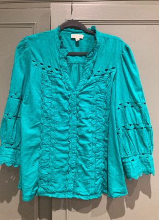 Love & Roses Turquoise Ric-Rac Blouse, brand: Love & Roses, condition: Very good, size: XXXL / 18, £8.00, £9.00 includes Buyer Protection