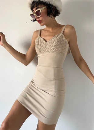 Vintage 90s cream bustier pencil slip dress, marca: Vintage Dressing, estado: Bueno, tamaño: S / 36 / 8, 35,00 €, 37,45 € Protección al comprador incluida