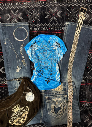 y2k blue strapless top, marque: Vintage Dressing, état: Très bon état, taille: S / 36 / 8, 18,00 €, 19,60 € Protection acheteurs incluse