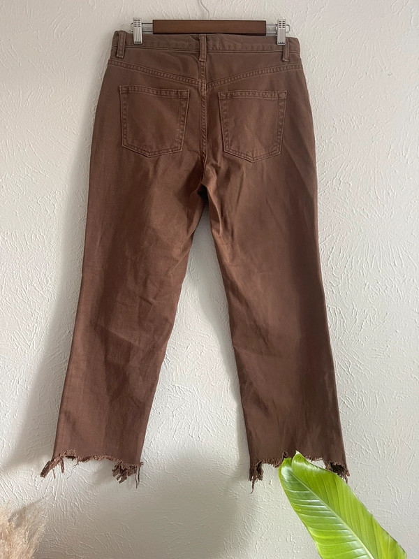 We the Free People Maggie Mid-Rise Straight-Leg Jeans in Wild Mustang Brown 4