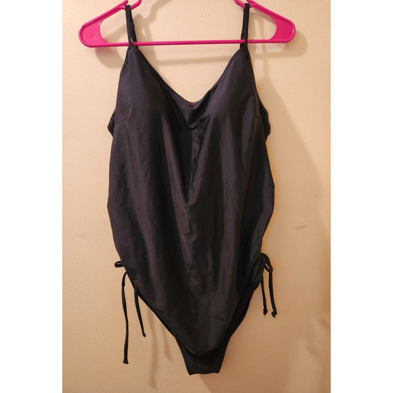 Motherhood Maternity Beach Bump Black Swimsuit XL 1