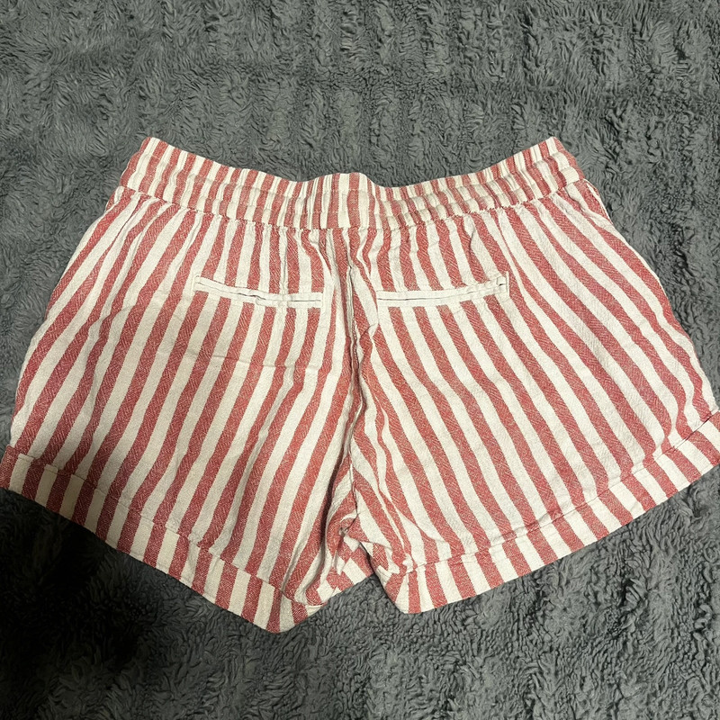 Pink & White Striped Shorts 2