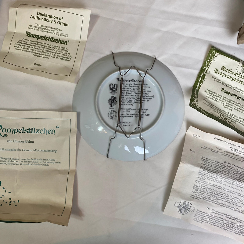 Rumpelstiltskin collectors plate - Numbered - brothers Grimm 3