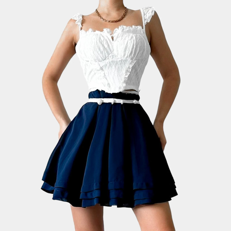 Navy blue skirt forever 21 clearance