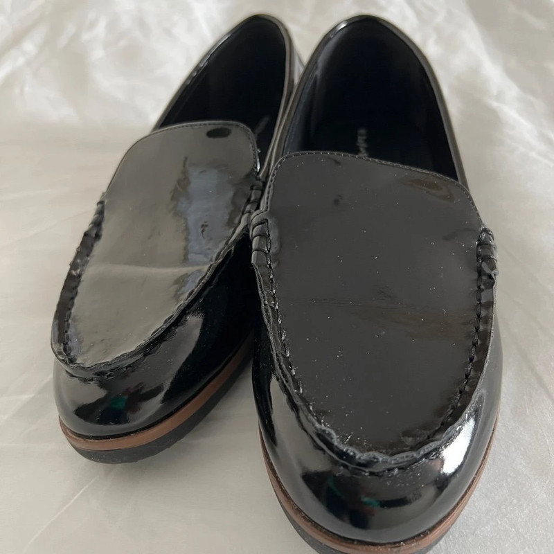 Women's Easy Spirit Loafers Black Size 10W Patent Leather Slip On Shoes Shutter 1