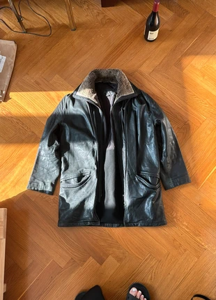 Jamie Page Vintage Real Leather Mantel Pelzkragen Schwarz Double-Zip, marke: Jamie Page, zustand: Sehr gut, größe: M, 19,00 €, 20,65 € inklusive Vinted-Käuferschutz