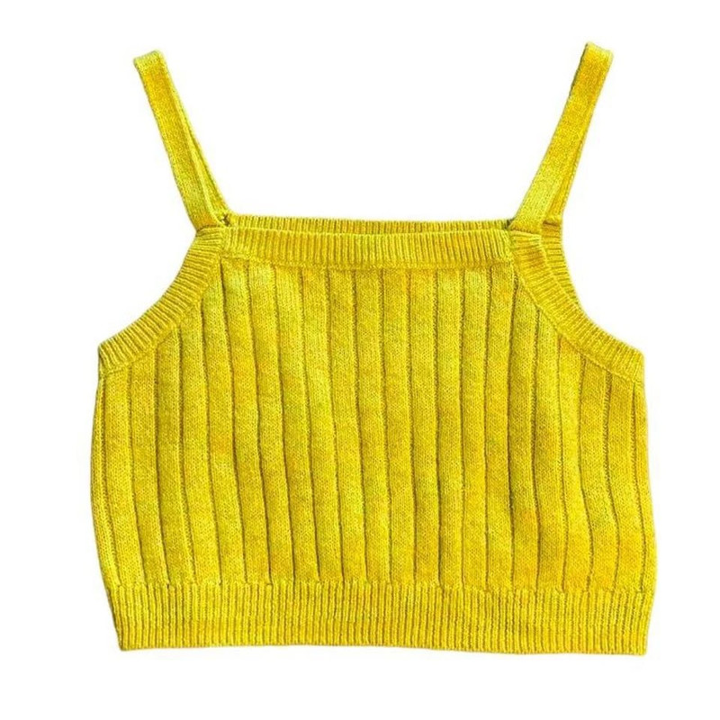 Cropped neon yellow cami 1