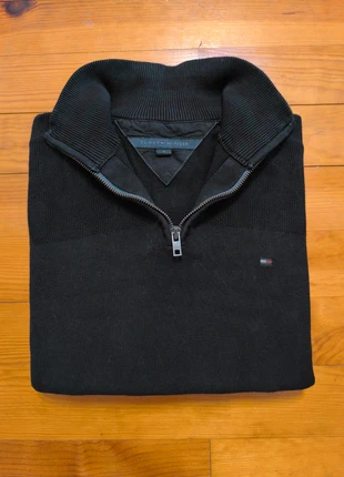 Pull Tommy Hilfiger - 1/4 Zip Half Zip - Col camionneur - Noir - Taille M, brand: Tommy Hilfiger, condition: Very good, size: M, €39.99, €42.69 includes Buyer Protection