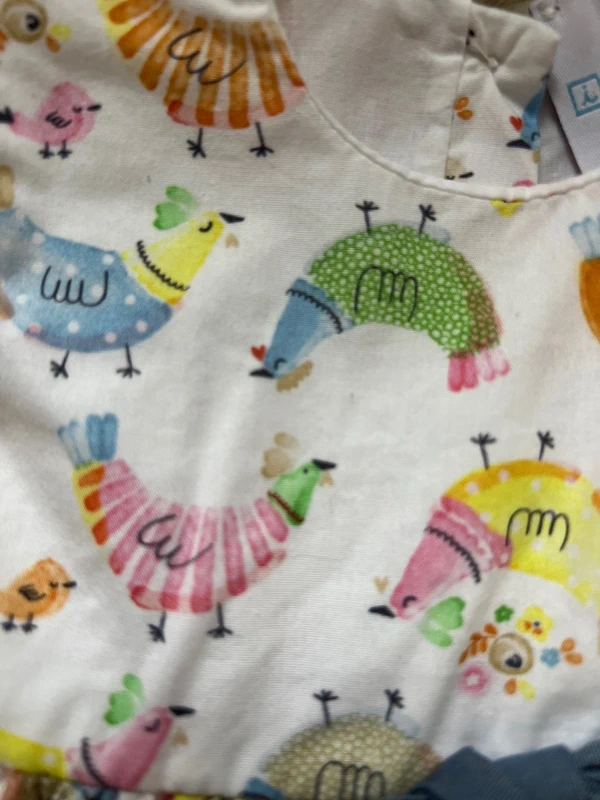 Ensemble robe + bloomer imprimé poules - photo numéro 2