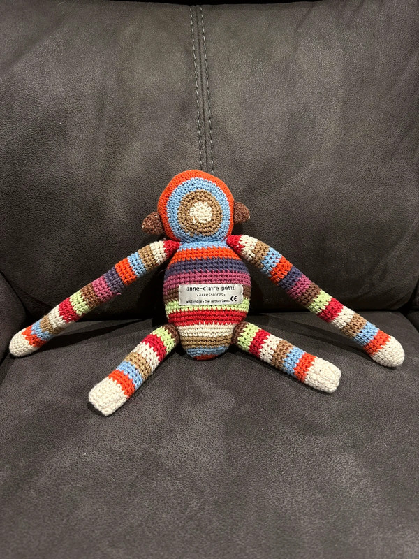 Anne-Claire Petit Multicolour Crochet Monkey Soft Plush Toy 2