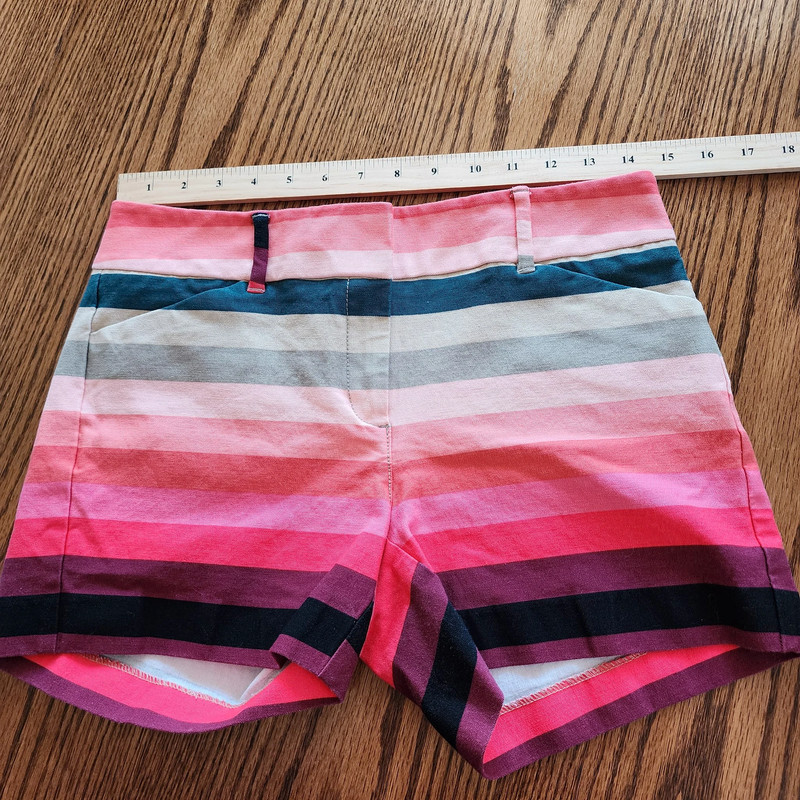 New York & Company Striped Multicolor Stretch Chino Shorts Size 4 Women's 5