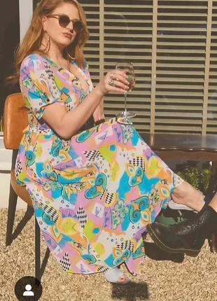 1990s Vintage Multicolour Dress, brand: Jacques Vert, condition: Very good, size: M / 38 / 10, €40.00, €42.70 includes Buyer Protection