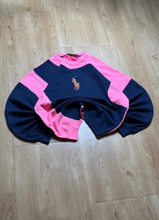 Sweat Ralph Lauren Vintage Y2K Rework Retro Style Boxy - Rose Fuchsia / Bleu Marine - Taille L, brand: Ralph Lauren, condition: Very good, size: L, €39.90, €42.60 includes Buyer Protection