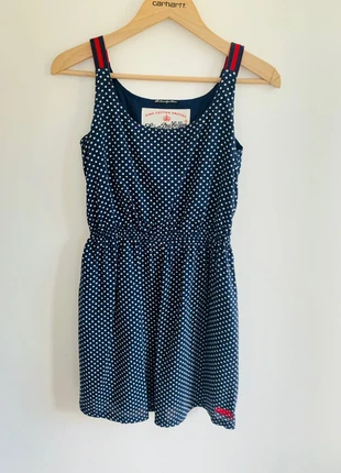 Jolie robe Superdry à pois style rétro • Bleu & Blanc • XS/34 , merk: Superdry, staat: Heel goed, maat: XS / 34 / 6, € 15,00, € 16,45 inclusief Kopersbescherming