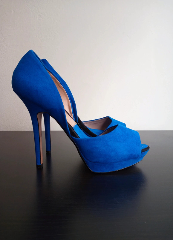 Zapatos tacón Azul Klein -