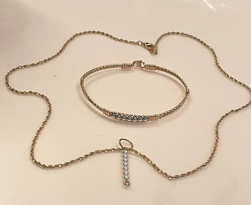 Ronaldo "Power of Prayer" Gold And Silver Brecelet Necklace SIZE 6.5 4