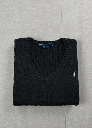 Pull torsadé col V Ralph Lauren noir logo blanc | Taille L, marca: Ralph Lauren, estado: Muy bueno, tamaño: L / 40 / 12, 45,00 €, 47,95 € Protección al comprador Pro incluida