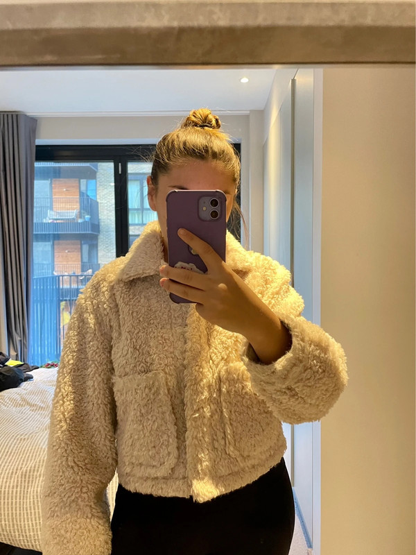 Abercrombie Fitch Cream teddybear fleece jacket