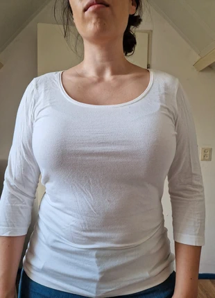 Wit lange mouwen shirt, marca: Basic, estado: Bueno, tamaño: L / 40 / 12, 3,00 €, 3,85 € Protección al comprador incluida