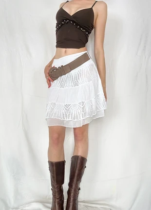 Coquette ethereal low waist white lace midi skirt, brand: COQUETTE, condizioni: Buone, taglia: S / IT 40 / EU 36, €35.00, €37.45 include la Protezione acquisti