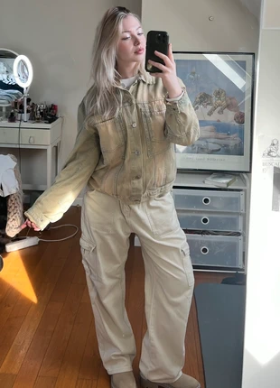 Vintage Sand-Washed Denim Jacket Unique Patina, merk: Vintage Dressing, staat: Heel goed, maat: L, € 45,00, € 47,95 inclusief Kopersbescherming