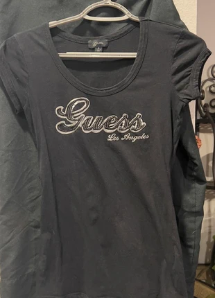 Guess Black Graphic Tee - Stylish Casual Wear, brand: GUESS, condition: Very good, size: 6 / S, $15.99, $17.49 includes Buyer Protection