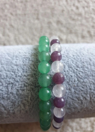 Lot 2 bracelets : Aventurine et Quartz rose et Améthyste, zustand: Sehr gut, 12,00 €, 13,30 € inklusive Vinted-Käuferschutz