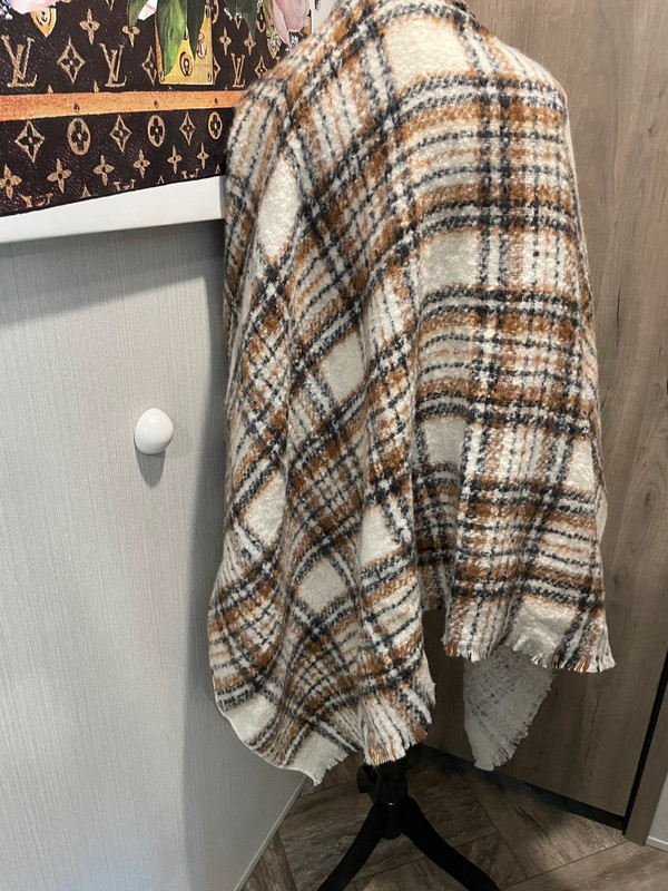 Tartan poncho shawl 2