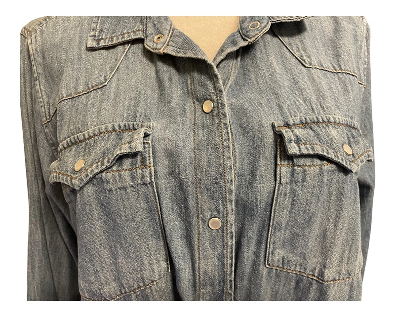 Denim Long Sleeve Button-Up 2