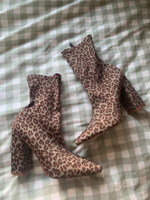 Leopard sock shop bootie