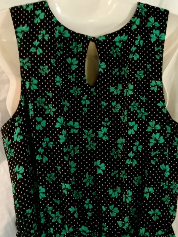 Candies green & black floral mini tank dress large 5