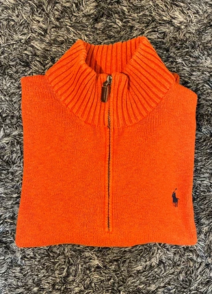 Pull Ralph Lauren orange half zip col camionneur logo bleu taille L, marke: Ralph Lauren, zustand: Sehr gut, größe: L, 48,00 €, 51,10 € inklusive Vinted-Käuferschutz