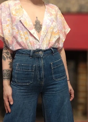 Blouse manches courtes dentelle anglaise pastel Vintage 80s 42/44/50, marque: Vintage, état: Très bon état, taille: XXL / 44 / 16, 12,00 €, 13,30 € Protection acheteurs (Pro) incluse